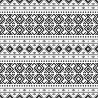 Geometric Aztec seamless ethnic pattern texture design vector in black white color