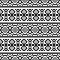 Geometric Aztec seamless ethnic pattern texture design vector in black white color