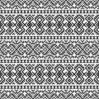 Geometric Aztec seamless ethnic pattern texture design vector in black white color