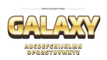 yellow 3d metallic cartoon gaming typography vector