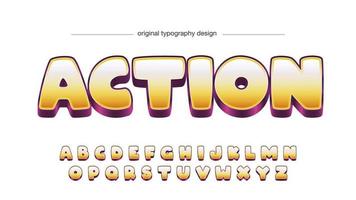 bubble glossy yellow and purple comics isolated letters vector