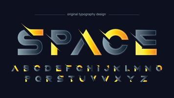 yellow and black modern sports sliced gaming font vector