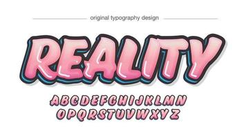 Pink and neon blue bold brush cartoon typography vector