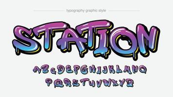 purple and blue dripping modern graffiti style isolated letters vector