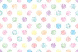 watercolor pastel rainbow geometric circle dot shape simple repeat seamless pattern vector