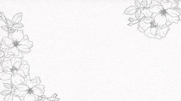 doodle line art rose flower bouquet on paper background vector