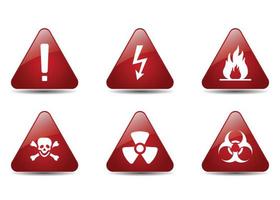 set of caution sign vector