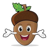 acorn cartoon character vector