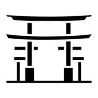 Torii Gate Glyph Icon vector