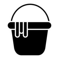 Water Bucket Glyph Icon vector