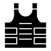 Bulletproof Vest Glyph Icon vector