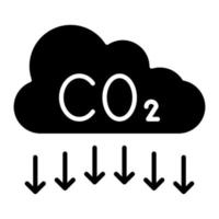 icono de línea de contaminación de co2 vector