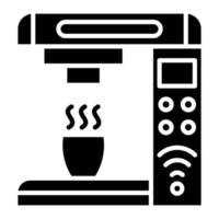Smart Coffee Machine Line Icon vector