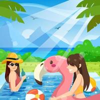 Summer Pool Party Concept vector