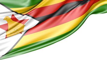 bandera de zimbabue aislada sobre fondo blanco, ilustración 3d foto