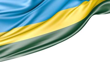 Rwanda Flag Isolated on White Background, 3D Illustration photo