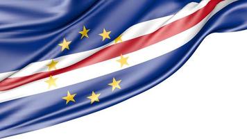 Cabo Verde Flag Isolated on White Background, 3D Illustration photo