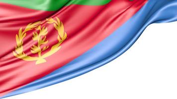 Eritrea Flag Isolated on White Background, 3D Illustration photo