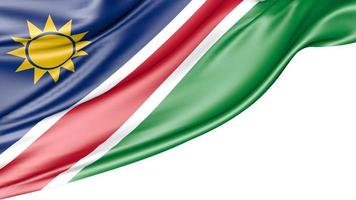 Namibia Flag Isolated on White Background, 3D Illustration photo
