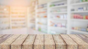 Pharmacy interior with blurred background photo