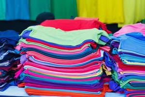 close up of colorful clothes photo