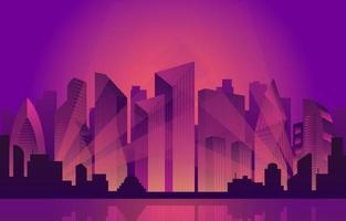 Skyscrapers in the Beautiful Night Sky vector