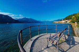 Balcony with panoramic bench on Lake Como in Bellagio photo