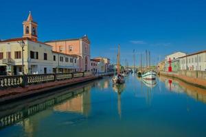 Boats museum in Canal Port in Cesenatico  church and ancient boa photo