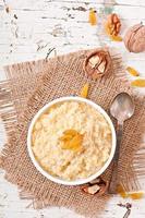 Porridge in a bowl photo