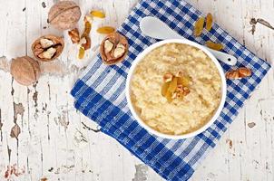 Porridge in a bowl photo