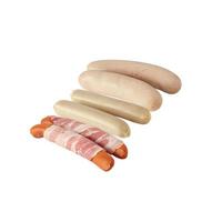 fresh sausage isolated on white background with clipping path photo