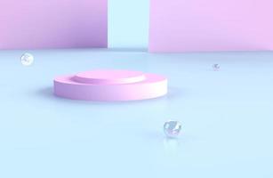 A podium stage or platform for a minimal pastel lilac background. Vector round stand for studio 3d render, clean mockup photo