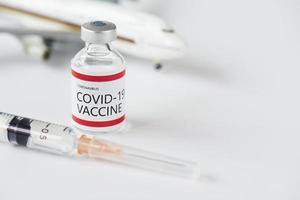 Covid-19 vaccination for travelling on airplane photo