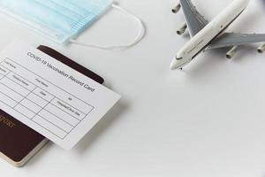Covid-19 vaccination for travelling on airplane photo