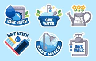 Set of Water Day Stickers vector