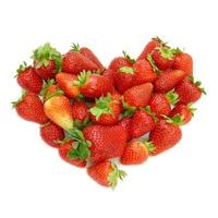 Red strawberry heart symbol of love and passion photo