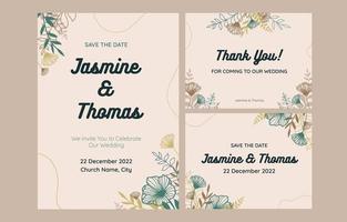 Set of Invitation or Wedding Card Design vector