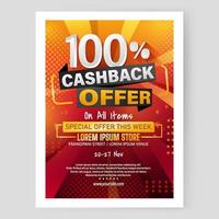 Cash Back Shopping Sale Poster vector