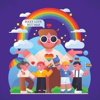 celebración de una pareja del mes del orgullo lgbtq vector