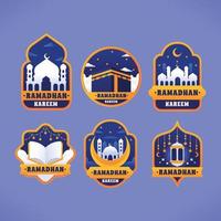 conjunto de diseño de etiqueta ramadhan vector