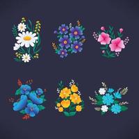 Colorful Floral Element Set vector