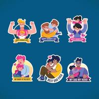 Father's Day Sticker Set vector