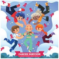 Cancer Survivor Always Get Support From Family And Friends vector