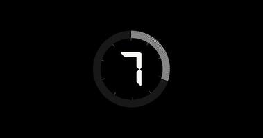 compteur de compte à rebours vidéo numérique de 10 à 1 avec cache alpha. 4k video