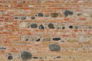 Red brick wall background photo