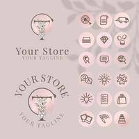 initial t logo with icon social media template for fashion branding