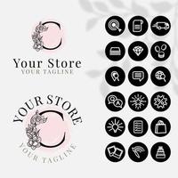 initial c logo with icon social media template for fashion branding