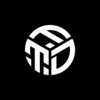 FTD letter logo design on black background. FTD creative initials letter logo concept. FTD letter design. vector