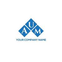 concepto de logotipo de letra de iniciales creativas aum. diseño de la letra aum.diseño del logotipo de la letra aum sobre fondo blanco. concepto de logotipo de letra de iniciales creativas aum. diseño de letras aum. vector