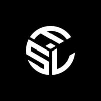 FSL letter logo design on black background. FSL creative initials letter logo concept. FSL letter design. vector